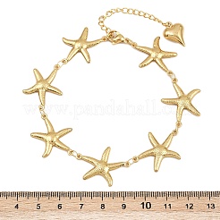 Bracelets de plage en acier inoxydable 304 avec chaîne à maillons et coquillages et animaux marins&nbsp;BJEW-D359-15D-G