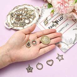 24 Stück 8 Stile Legierung Kristall Strass Anhänger&nbsp;FIND-FS0005-41