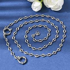 4.5 mm dicke Kaffeebohnen-Halsketten aus Edelstahl 201 für Damen und Herren&nbsp;NJEW-K302-15P