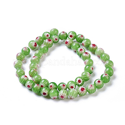 Runden Millefiori Glasperlen Stränge&nbsp;LK-P002-12