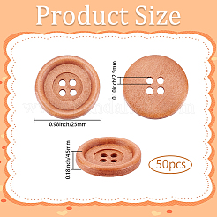 50 pieza de botones de madera&nbsp;BUTT-GF0004-33
