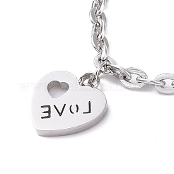 Bracciale con ciondolo in acciaio inossidabile 304 anti-ossidazione per donna&nbsp;BJEW-F436-P