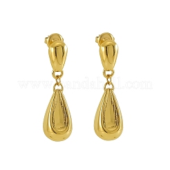 Boucles d'oreilles pendantes en forme de larme en acier inoxydable 304&nbsp;EJEW-S279-04G