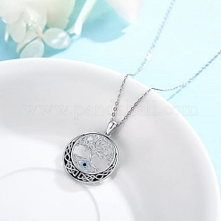 Gothic Halsketten mit Lebensbaum-Anhänger aus Strass für Damen&nbsp;PW-WG4F1F7-01