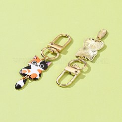 Decorazioni pendenti in smalto in lega di gatto&nbsp;HJEW-FZ00010