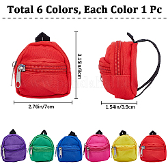 6 Stück 6 Farben lässiger Mini-Stoffpuppenrucksack&nbsp;AJEW-GF0008-36A