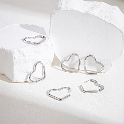 6 paire de 3 styles de boucles d'oreilles créoles en acier inoxydable 304&nbsp;EJEW-UN0003-29C
