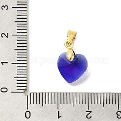 Ciondoli di vetro di ottone&nbsp;KK-Z073-14G-02