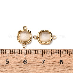 304 Edelstahl Pavé Katzenauge Quadratische Verbindungsstück Charms&nbsp;STAS-L022-524G