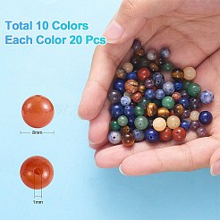 140pcs 7 perles de pierres précieuses naturelles de style&nbsp;G-SZ0002-06