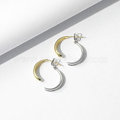925 zweifarbige Ohrstecker in Tropfenform aus Sterlingsilber&nbsp;EJEW-H167-03GP