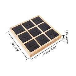 Présentoir à anneaux en bois à 9 fente&nbsp;RDIS-WH0001-05