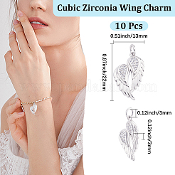 10 Stk. Messing Micro Pave Zirkonia Anhänger&nbsp;ZIRC-BBC0003-79P