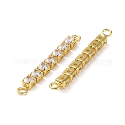 Ciondoli connettore placcatura in ottone con pavé di zirconi cubici&nbsp;KK-D044-01A-G-01