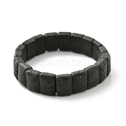 Bracelets extensibles rectangulaires en perles de pierre de lave naturelle givrées pour femmes et hommes&nbsp;BJEW-C097-03B
