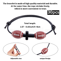Bracelet tressé en perles acryliques sur le thème du sport (30 pièce)&nbsp;BJEW-BM00012