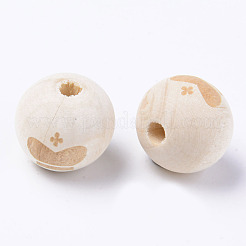 Perle europee di legno naturale non finito&nbsp;WOOD-S057-002B