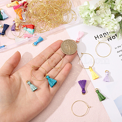 DIY-Sets zum Basteln von Weinglas-Anhängern mit Polyesterquasten&nbsp;DIY-CA0006-93