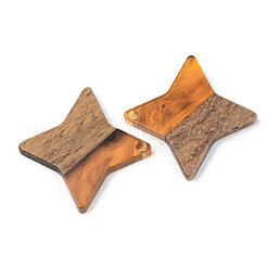 Pendentifs en bois de résine et de noyer&nbsp;RESI-S389-011A-A01