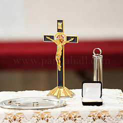 Estatua de cruz crucifijo de aleación religiosa&nbsp;DJEW-WH0043-94B