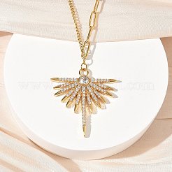Colliers pendentifs en acier inoxydable 304 micro pavés de zircones cubiques transparentes pour femmes&nbsp;NJEW-Z103-01G-06