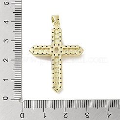 Pendenti con micro pavé di zirconi cubici e finte perle in ottone placcato a cremagliera&nbsp;KK-R163-02G-03