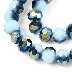 Chapelets de perles en verre opaque électrolytique&nbsp;EGLA-A034-P8mm-S16