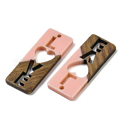 Colgantes de resina y nogal&nbsp;WOOD-I013-01B