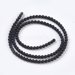 Natürliche schwarze Achat Perlen Stränge&nbsp;G-D543-3mm