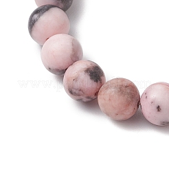 Braccialetti elastici in diaspro zebra naturale e perline di vetro per donne e uomini&nbsp;BJEW-JB11446