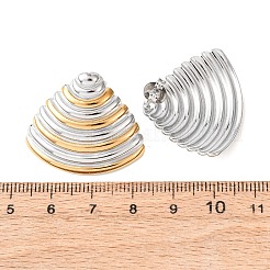Boucles d'oreilles puces en acier inoxydable 304 bicolores en forme de coquillage&nbsp;EJEW-H176-01GP