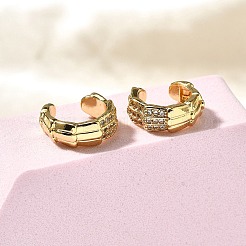 Orecchini a polsino in zircone chiaro con micro pavè di ottone&nbsp;EJEW-Z085-02G
