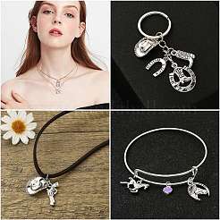 90pcs 9 pendentifs en alliage de style tibétain&nbsp;TIBEP-SZ0001-13