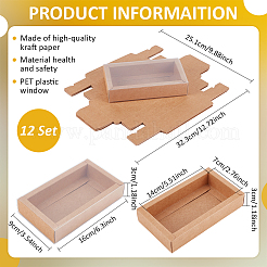 Scatole rettangolari in carta kraft per cassetti&nbsp;CON-WH0089-119C