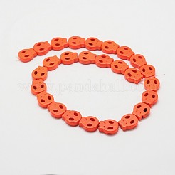 Schädel synthetische türkisfarbene Perlenstränge&nbsp;TURQ-I023-15x13mm-06