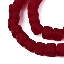 Brins de perles de verre dépoli transparent&nbsp;GLAA-N072-01A-A16