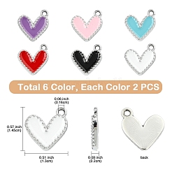 12pcs 6 couleurs rack placage alliage émail breloques&nbsp;ENAM-YW0004-94A