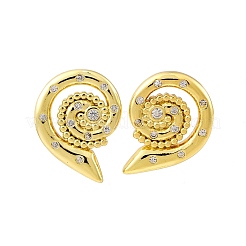 Boucles d'oreilles en laiton zircon cubique micro pavé clair&nbsp;EJEW-H158-07B-G