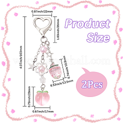 2 Stück Pfirsich-Erdbeer-Anhänger aus Acryl und Harz&nbsp;HJEW-SP0001-16
