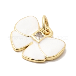 Messingpflaster klare Zirkonia Charms&nbsp;KK-G554-03A-02