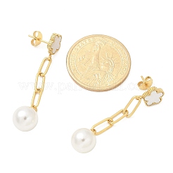 Ohrstecker mit Blumenmotiv aus 304 Edelstahl&nbsp;EJEW-C096-54G