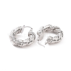 Orecchini a cerchio da donna a forma di corda intrecciata in ottone&nbsp;EJEW-F303-07P