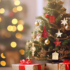30 Stück 10 Stile Weihnachtsmotiv-Anhänger aus Kunststoff&nbsp;AJEW-GL0001-68