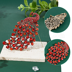 1 broche à revers en alliage de strass en forme de paon pour femme&nbsp;JEWB-FH0002-31A
