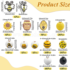 12 Stil bemalte Naturholzperlen&nbsp;WOOD-SP0001-05