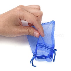 20 pièces 10 couleurs rectangle organza sacs à cordon&nbsp;CON-YW0001-31C