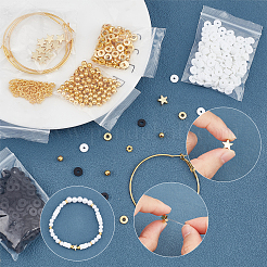Kit fai da te per realizzare orecchini a cerchio a forma di stella&nbsp;DIY-AR0002-60