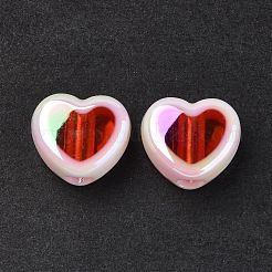 Placcatura uv perline acriliche iridescenti arcobaleno&nbsp;OACR-H015-07
