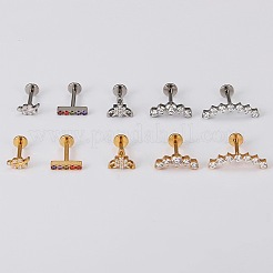 Labrets de titanio G23 con micropavé de circonita cúbica transparente y rosca interna&nbsp;WG2497D-05