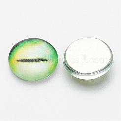 Cabochons de verre demi-rond / dôme en verre imprimé œil de dragon&nbsp;GGLA-A002-12mm-AB08